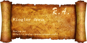 Riegler Anna névjegykártya