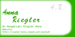 anna riegler business card